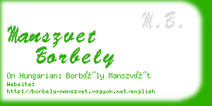manszvet borbely business card
